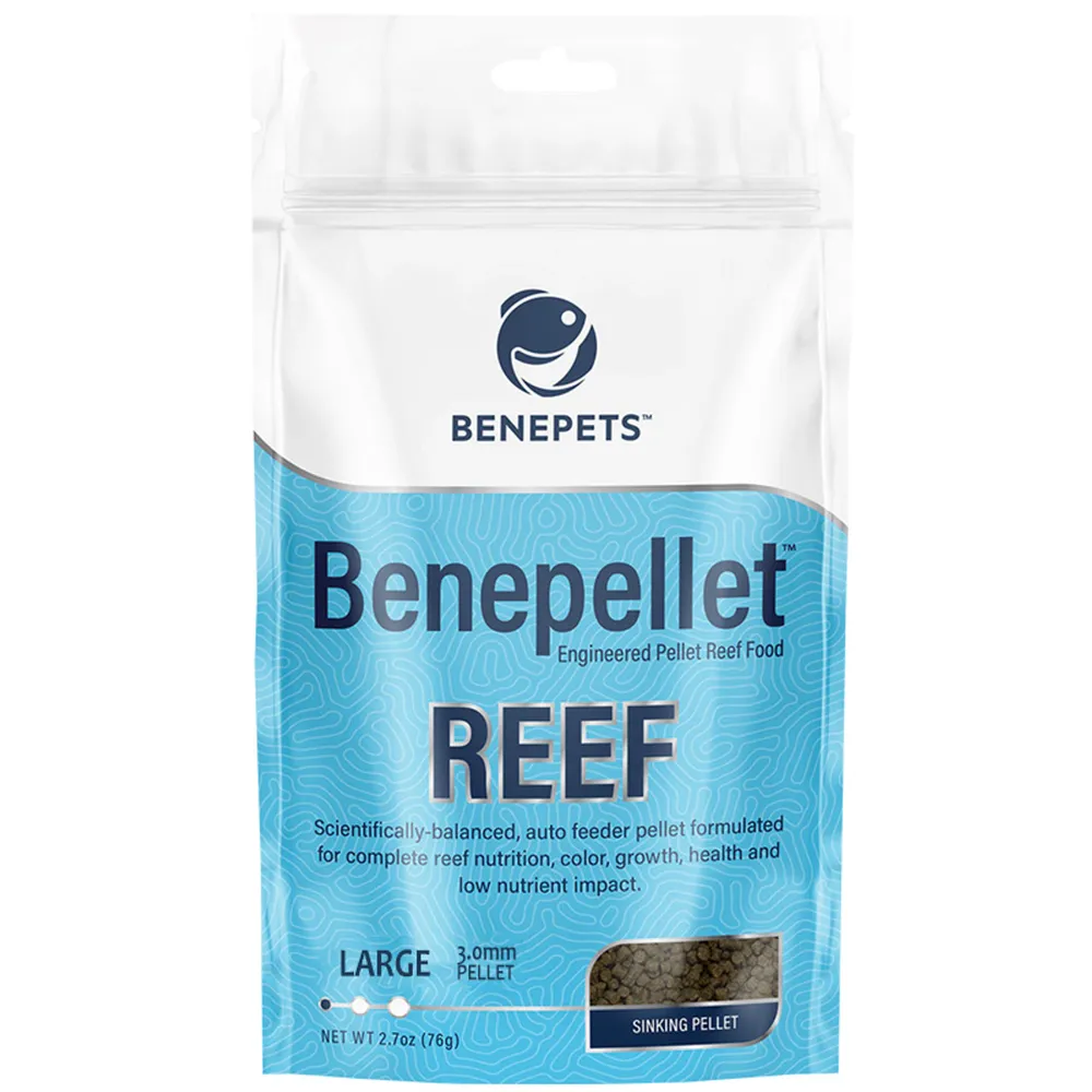 Benepets Benepellet Reef Probiotic Coral & Fish Food – Large 2.7 oz Pouch, 3.0mm