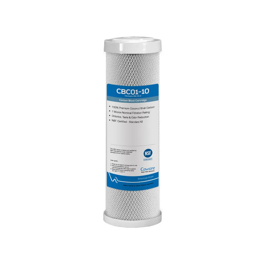 10″ x 2-1/2″ Carbon Block Water Filter, 1, 5, or 10 Micron, by CA Ware