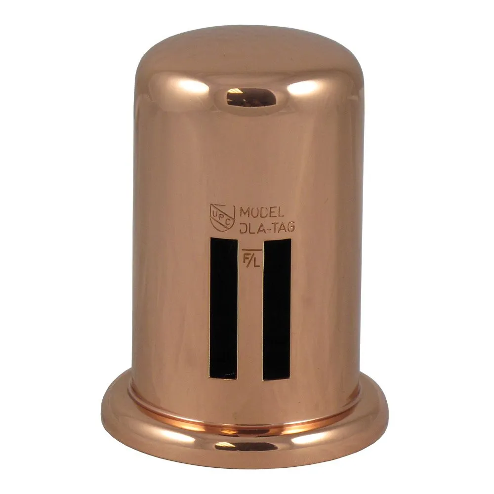 Brass Cover Cap for Twin Inlet Air Gap – Polished Copper
