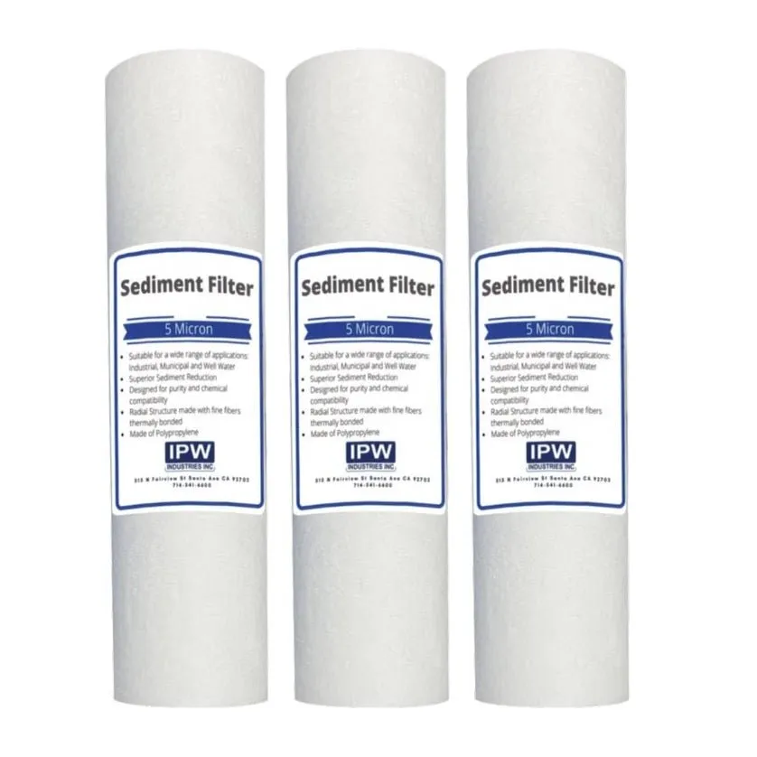 5 Micron 10″ x 2.5″ Whole House Sediment Water Filter Replacement Cartridge Compatible with Any 10 inch RO Unit, Culligan/P5, Aqua-Pure AP110, 3-Pack