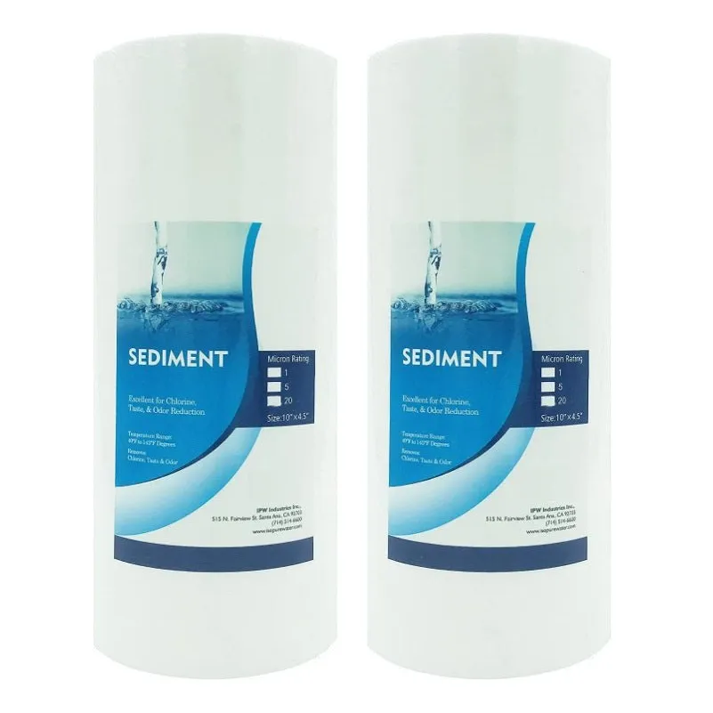 2-Pack of 5 Micron 10″ x 4.5″ Full Flow Sediment Water Filter Replacement Cartridge