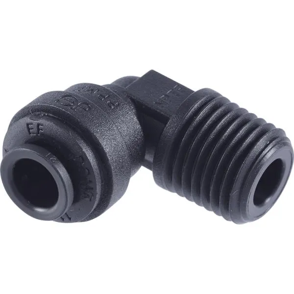 1/4″ x 1/4″ MPT John Guest Quick Connect Ell – Black