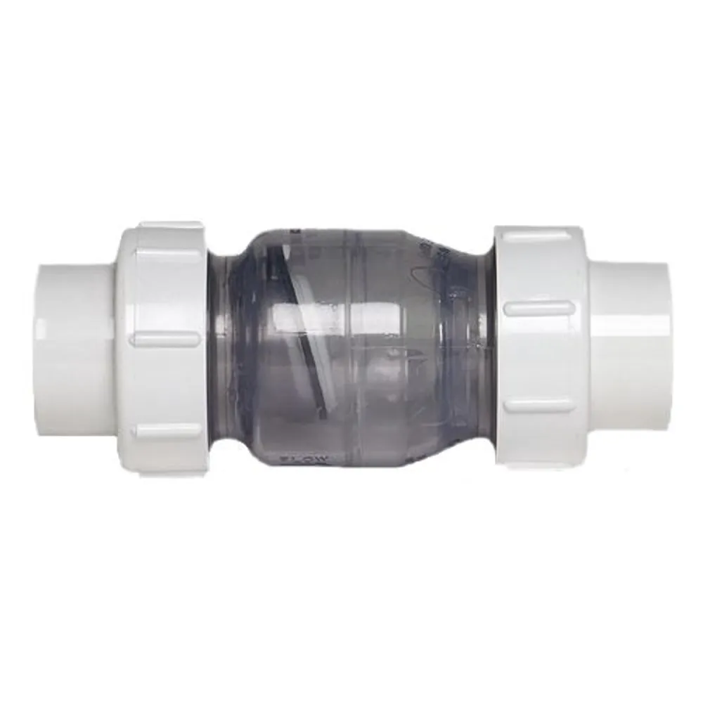 2″ Swing Check Valves, True Union Clear PVC, Slip