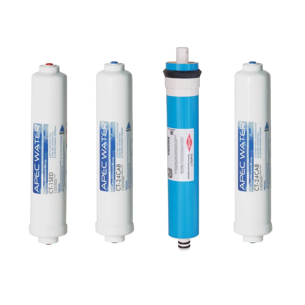 APEC RO Replacement Filters Complete Filter Set for ULTIMATE RO-CTOP and RO-CTOP-C Countertop Reverse Osmosis Systems (Stages 1-4)