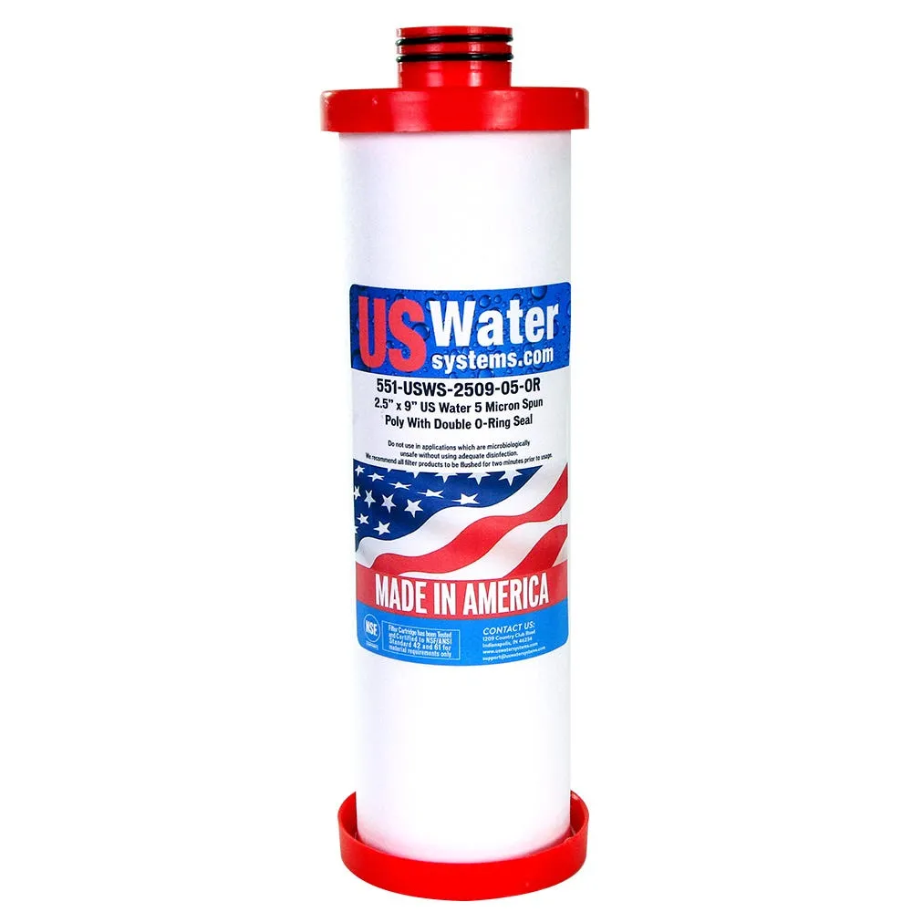 US Water Systems Sediment Depth Filter 2.5 x 9 5 Micron – Double O-Ring Seal