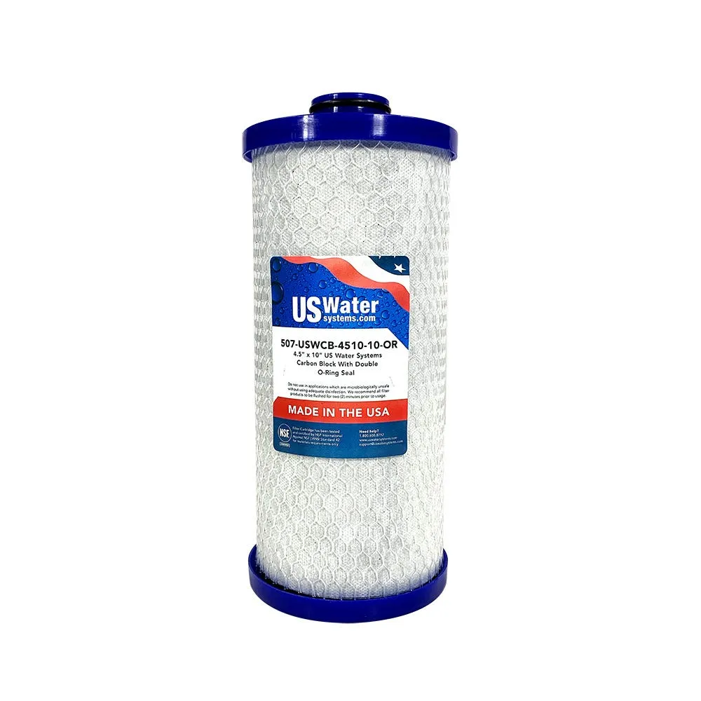 US Water Systems 4.5 x 10 Carbon Block Filter With Double O-Ring Seal