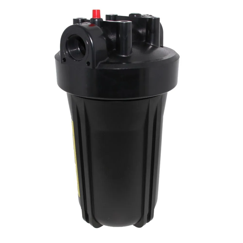 10″ Neo-Pure Big Flow Filter Housing Black Cap/Black Sump with Pressure Relief 1″
