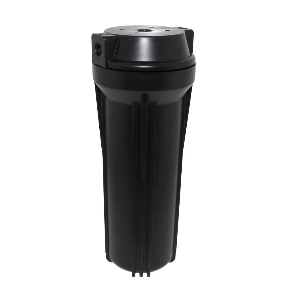 10″ Neo-Pure SlimLine Flat Cap Housing NSF Black Cap/Black Sump – 1/4″ No Pressure Relief