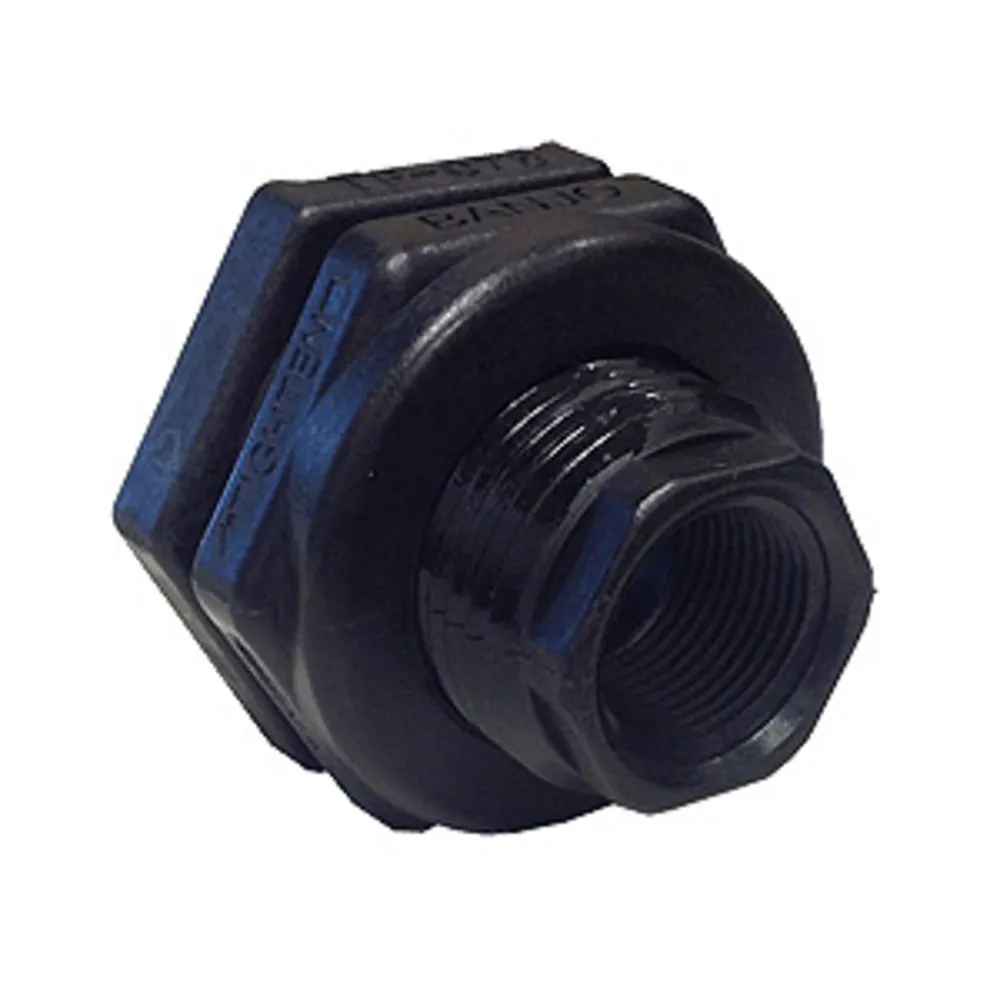 1/2″ Polypropylene Bulkhead Tank Fitting with EPDM Gaskets