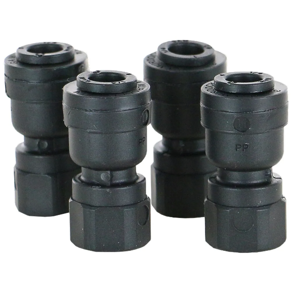 1/4 x 1/8 NPTF Female Adaptor, 4 Pack – Black