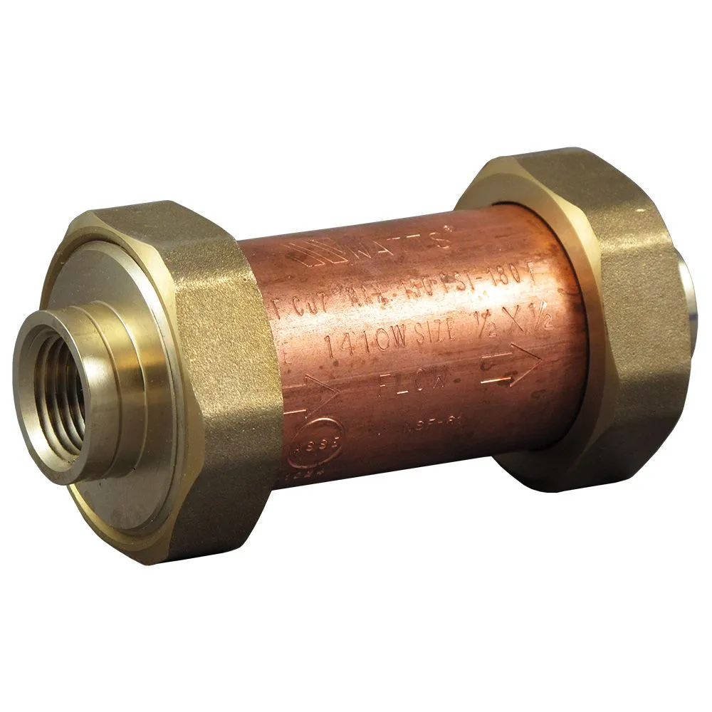 Watts LFCu7 Dual Check Valve Backflow Preventer Lead Free Union 1/2″ FNPT x Union 1/2″ FNPT