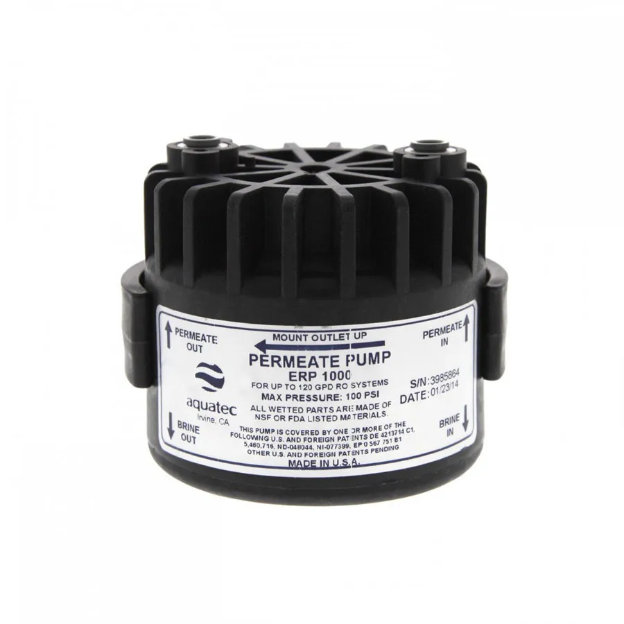 Aquatec Permeate Pump, 1/4″ JG Fittings (Includes Mounting Clips)